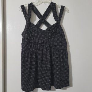 Torrid, Babydoll, Cross Strap Top, Polka Dot, Size 2